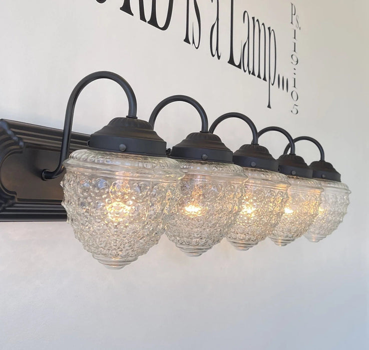Bathroom Vanity Lighting Fixture of Antique Glass - Sweatfully