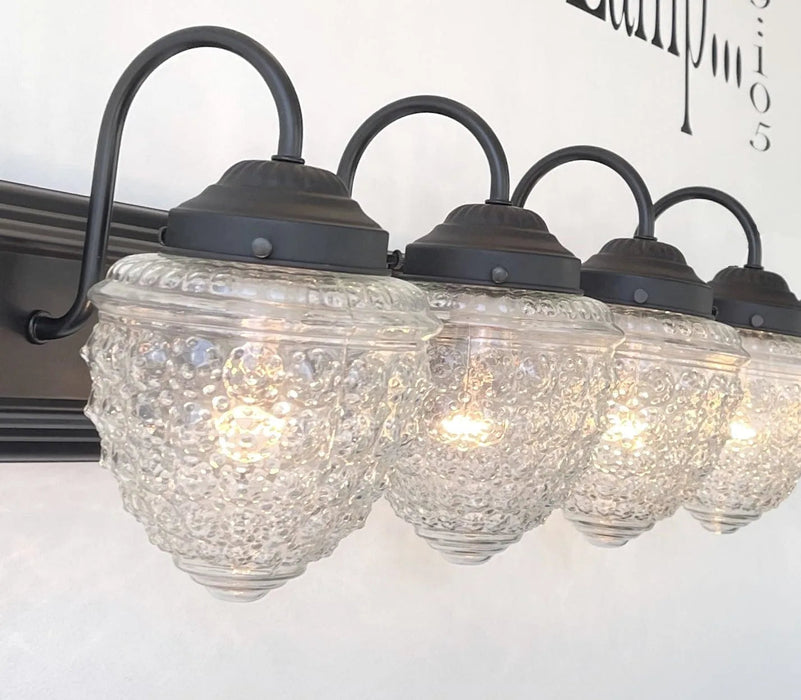 Bathroom Vanity Lighting Fixture of Antique Glass - Sweatfully