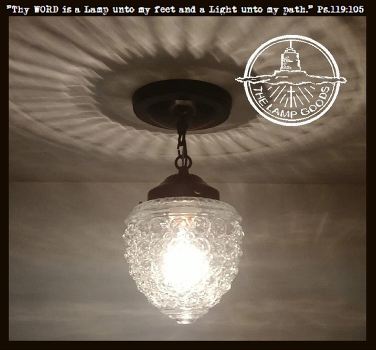 Authentic Vintage Chain Glass Ceiling Light - Sweatfully