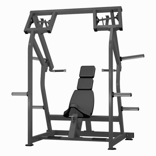 Excel Iso-Lateral Shoulder Press - Muscle D Fitness - Plate Load Military Press - Gas Shock Assisted Seat Adjustment - Weight Storage Pegs - Sweatfully