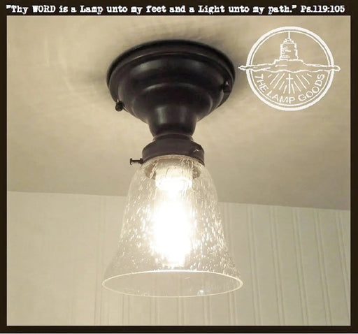 Seeded Glass Shade Flush Lighting - Sweatfully