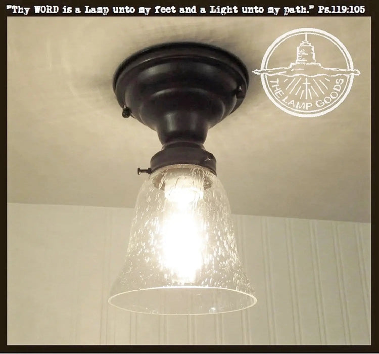 Seeded Glass Shade Flush Lighting - Sweatfully