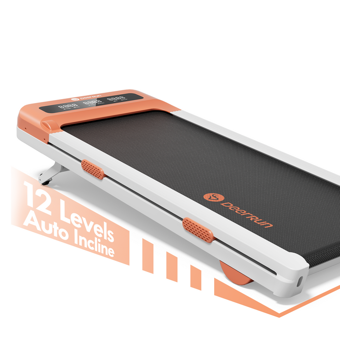 DeerRun Z10 12% Auto Incline Smart Walking Pad Treadmill with remote control-Orange - Sweatfully