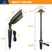 Gardenreet Brass Landscape Lighting Kit (6/8/12 Spotlights, 2/4/6 Path Lights) With 12V Transformer and Mechanical Timer and Cable and Wire Connectors for Outdoor Garden Patio Driveway (2105+2401) - Sweatfully