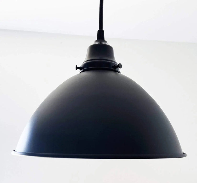 Large Black Enamel Farmhouse Pendant Light - Sweatfully