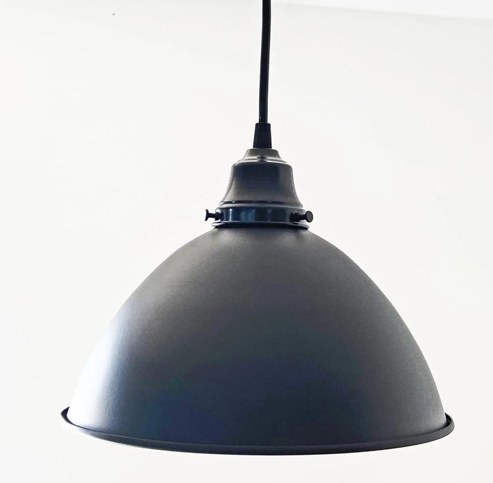 Large Black Enamel Farmhouse Pendant Light - Sweatfully