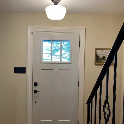 Large Schoolhouse Milk Glass LIGHT Fixture - Sweatfully