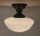 Large Mushroom Milk Glass Schoolhouse Light Fixture - Sweatfully