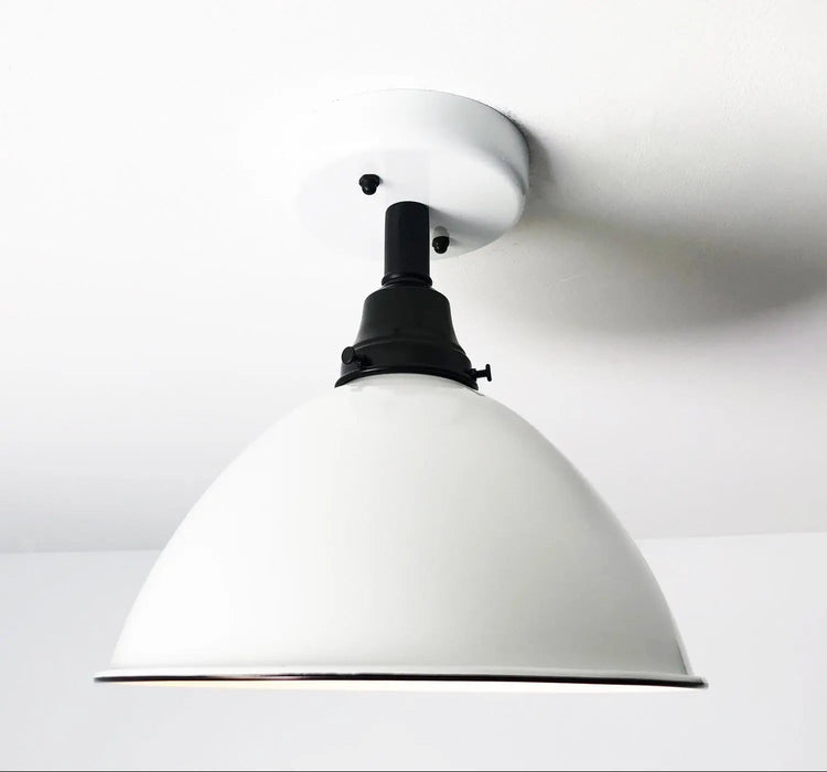 Large White Enamel Modern Farmhouse Ceiling Lighting - Sweatfully