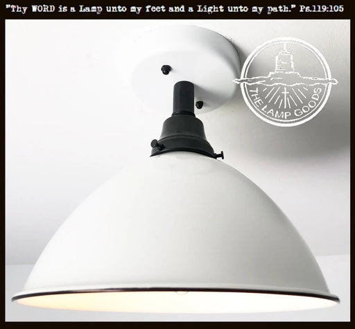 Large White Enamel Modern Farmhouse Ceiling Lighting - Sweatfully