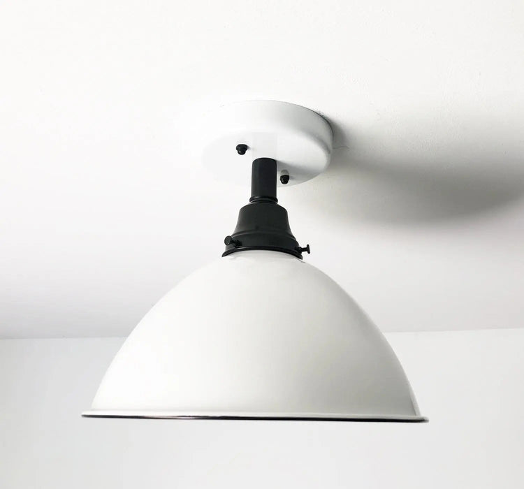 Large White Enamel Modern Farmhouse Ceiling Lighting - Sweatfully