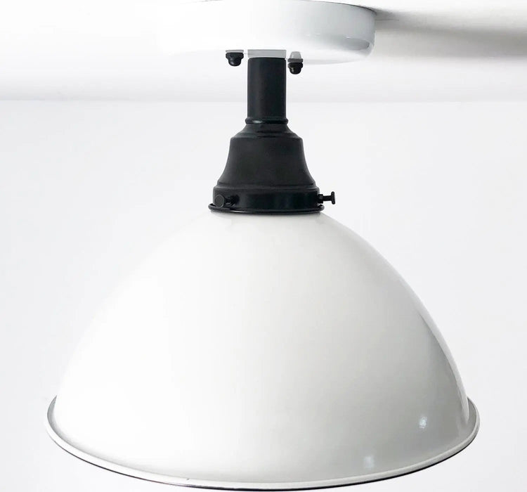 Large White Enamel Modern Farmhouse Ceiling Lighting - Sweatfully