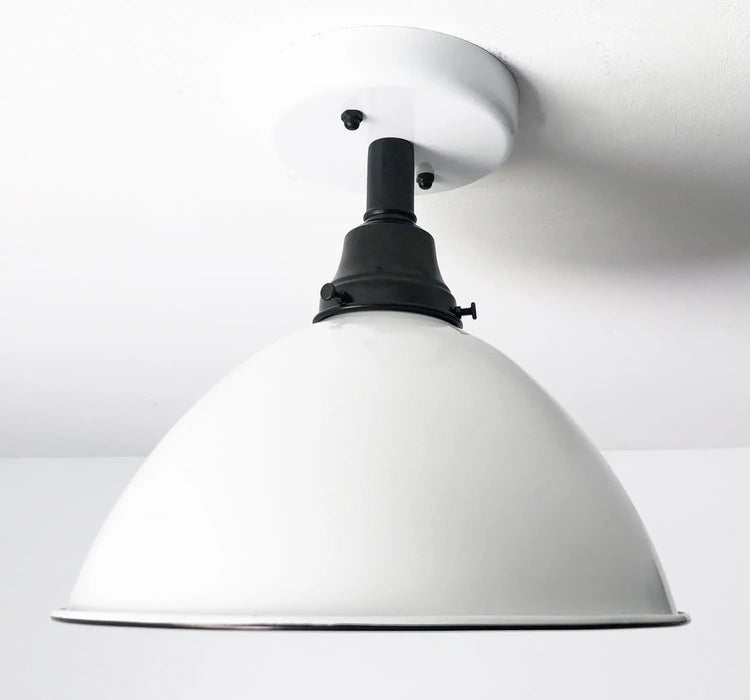 Large White Enamel Modern Farmhouse Ceiling Lighting - Sweatfully