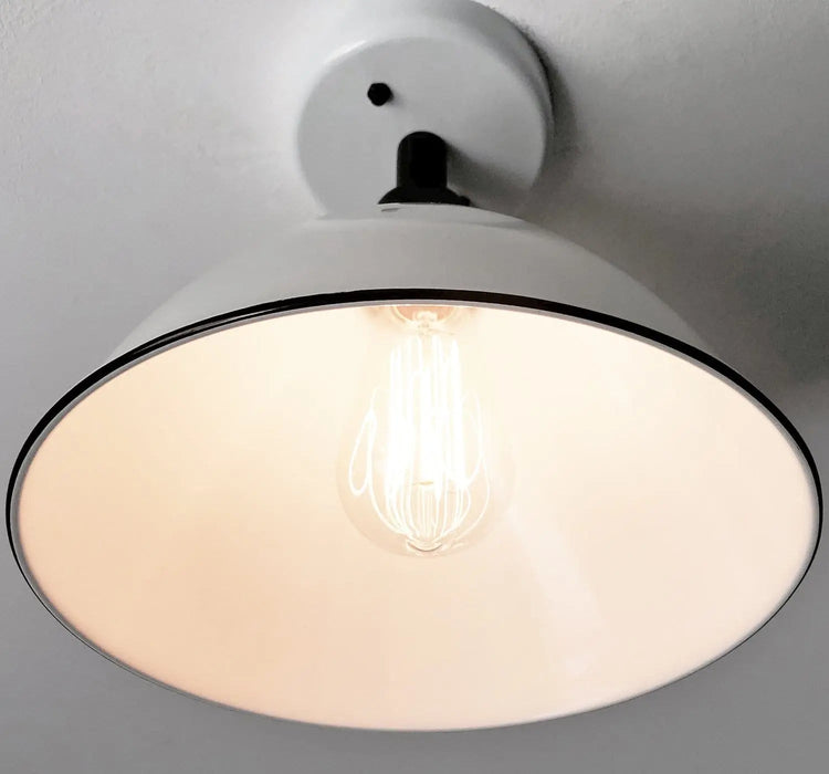 Large White Enamel Modern Farmhouse Ceiling Lighting - Sweatfully
