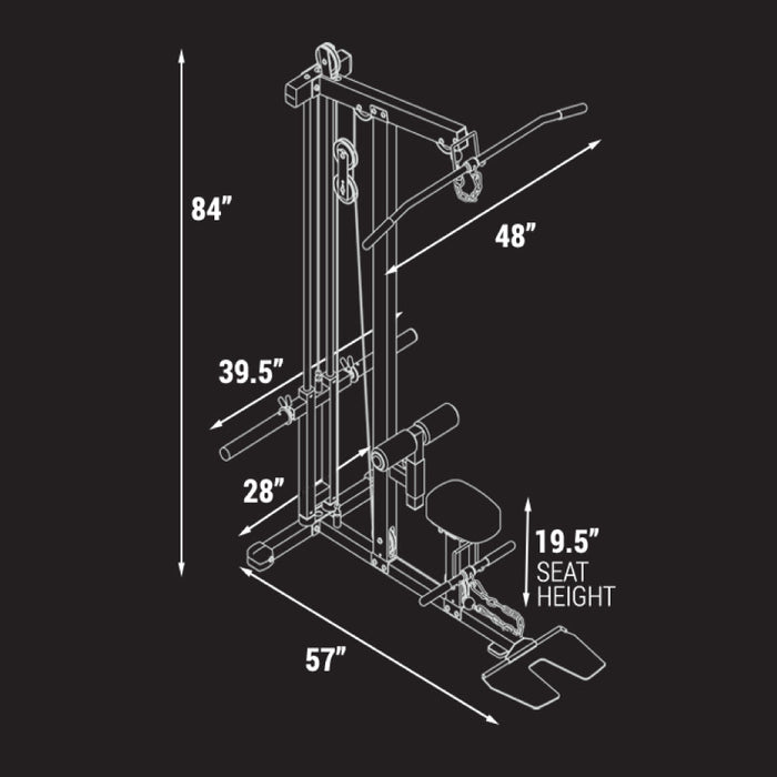 XMARK Lat Pull-Down Machine with Low-Row XM-7618 - Sweatfully
