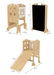 Laurel 4-in-1 Foldable Kitchen Tower, Step Stool, Slide & Chalkboard for Toddlers - Sweatfully