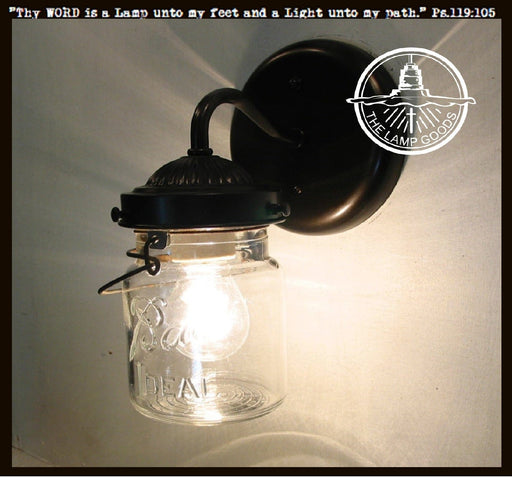Vintage Mason Jar WALL LIGHT Sconce - Sweatfully