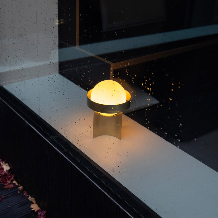 Loop Table Lamp in Gold + Sphere IV - Sweatfully
