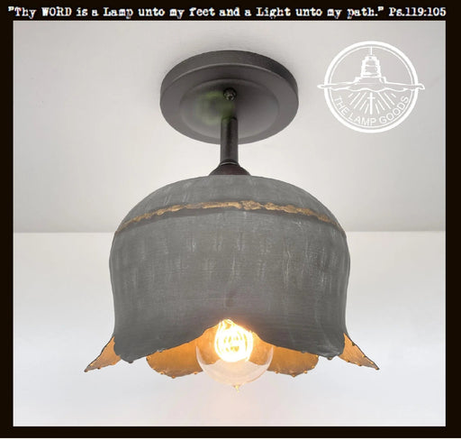 Lotus Galvanized Ceiling Light - Sweatfully