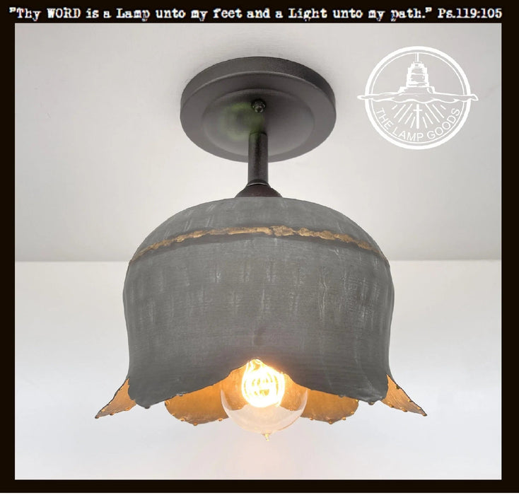 Lotus Galvanized Ceiling Light - Sweatfully