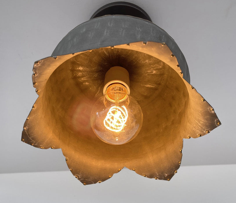 Lotus Galvanized Ceiling Light - Sweatfully