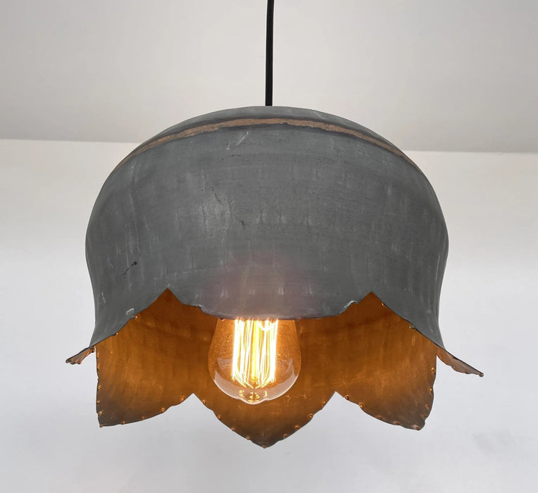 Lotus Handcrafted Metal Drum Chandelier - Sweatfully
