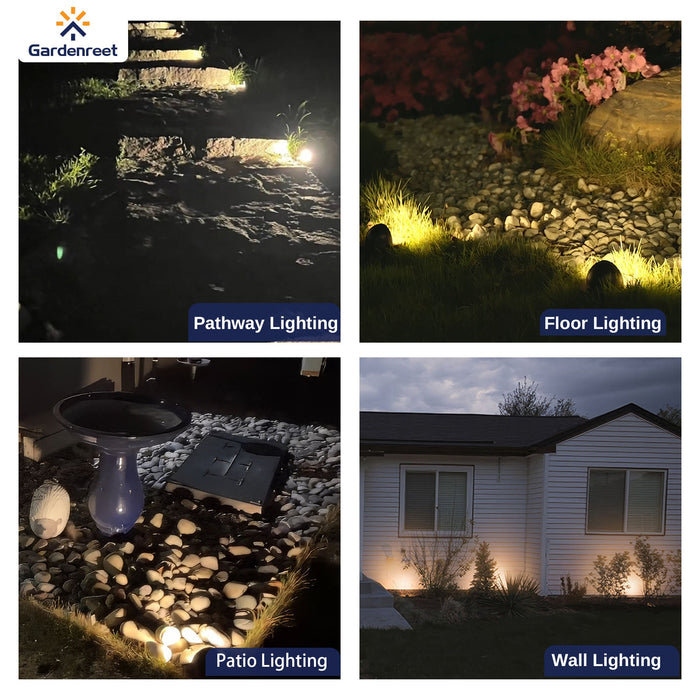 Gardenreet Brass In-ground Well Lights, Low Voltage IP65 Waterproof 12V LED Outdoor Landscape Lighting(Beacon Top 2203A) - Sweatfully