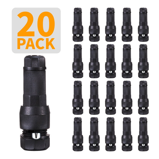 Gardenreet Low Voltage Wire Quick Connector for 12-20 AWG 12V Cable, Perfect for Path Lights Spotlights Well Lights 20 PACK - Sweatfully