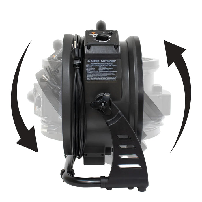 XPOWER M-25B Cordless Rechargeable Axial Air Mover with Ozone Generator - Sweatfully