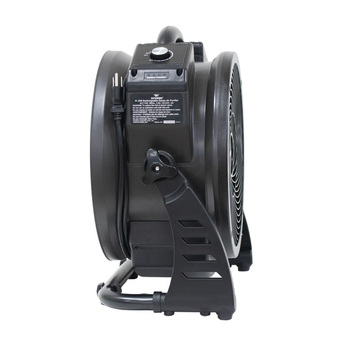 XPOWER M-25B Cordless Rechargeable Axial Air Mover with Ozone Generator - Sweatfully