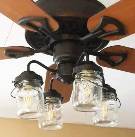 Vintage Mason Jar LIGHT KIT for Ceiling Fan - Sweatfully