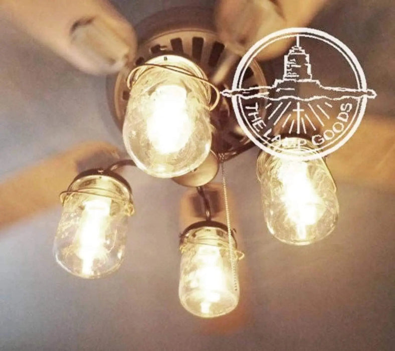 Vintage Mason Jar LIGHT KIT for Ceiling Fan - Sweatfully