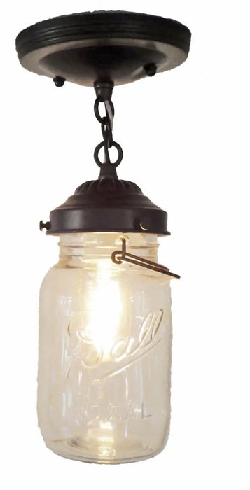 Vintage Mason Jar Ceiling LIGHT With Chain - Sweatfully