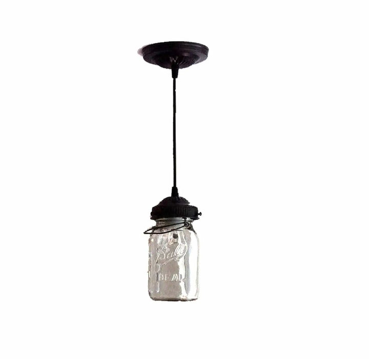 Mason Jar PENDANT Light Vintage Quart - Sweatfully