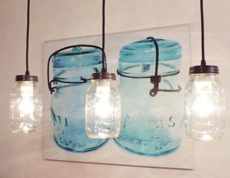 Mason Jar TRACK LIGHTING Pendant SINGLE New Quart - Sweatfully