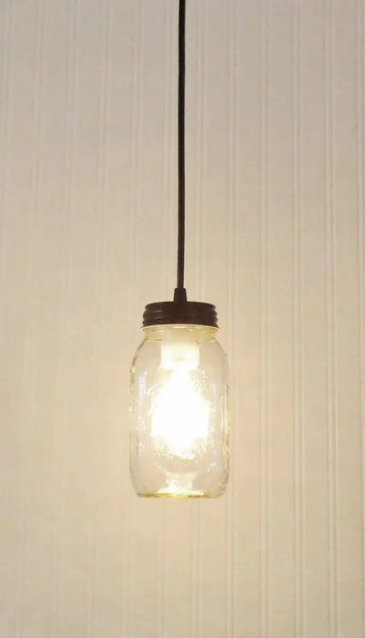 Mason Jar Pendant Light NEW Quart - Sweatfully
