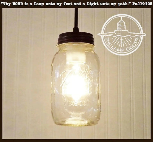 Mason Jar Pendant Light NEW Quart - Sweatfully