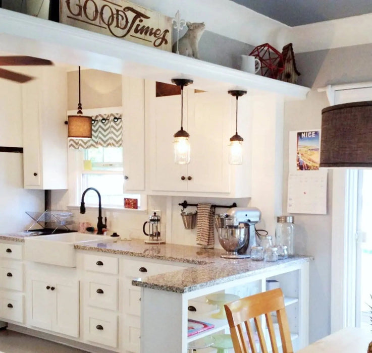 Mason Jar PENDANT Light Vintage Quart - Sweatfully