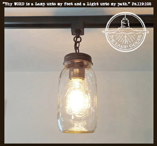 Mason Jar TRACK LIGHTING New Quart Single - Sweatfully