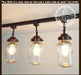 Rustic Mason Jar TRACK LIGHT Chain Trio of Vintage Quarts - Sweatfully