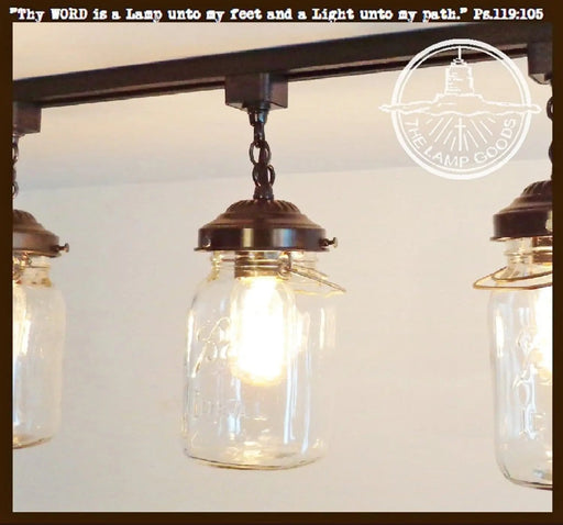Mason Jar Track Light SINGLE Vintage Quart - Sweatfully