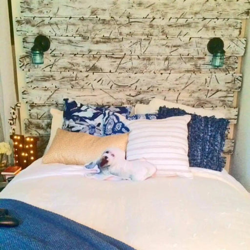 Blue Mason Jar Light Fixture Sconce - Sweatfully