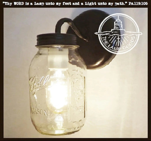 Mason Jar Wall SCONCE Lighting Fixture New Quart - Sweatfully