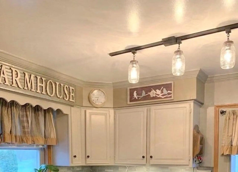 Mason Jar TRACK LIGHTING New Quarts Chain Trio - Sweatfully