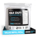 MAX OUT!® Economy 2000ct BZK Sanitizing Wipes Value Refill Roll – Lint-Free, Alcohol-Free - Sweatfully