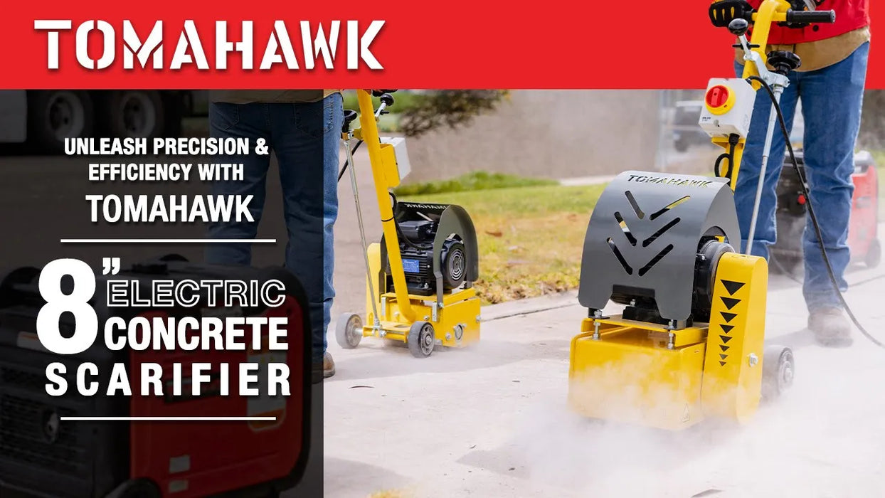 Electric 8” Concrete Scarifier Planer Grinder for Sidewalk Trip Hazard Repair, Traffic Line Removal - Sweatfully