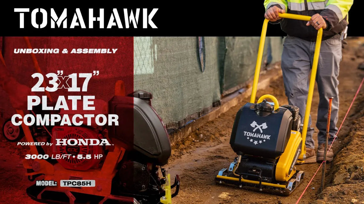 5.5 HP Honda Vibratory Plate Compactor 23x17" for Soil Asphalt Paver Compaction - Sweatfully