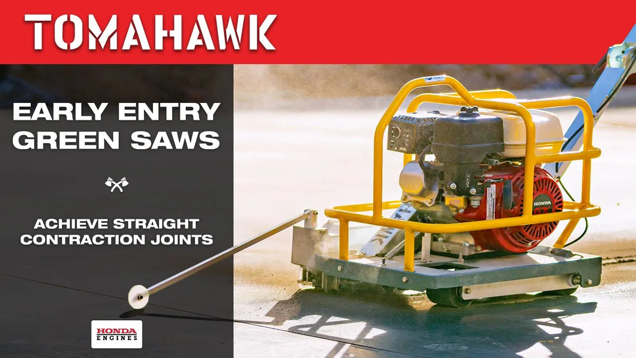 6" Early Entry Green Concrete Saw with 3.5 HP Honda GX120 Engine - Sweatfully