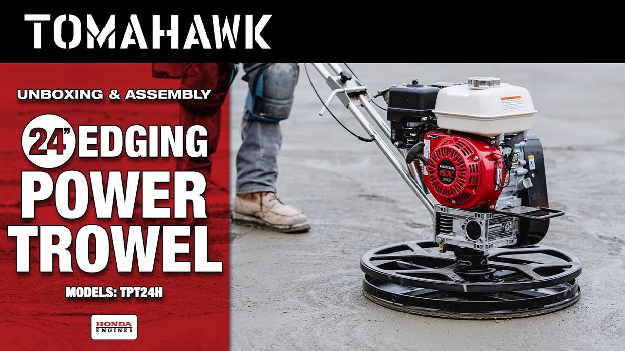 24" Concrete Power Trowel Edger 5.5HP Honda Float Pan Blade Screed Finishing Tool - Sweatfully