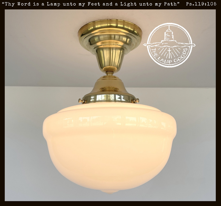 Brass Acorn Schoolhouse Ceiling Light - Sweatfully